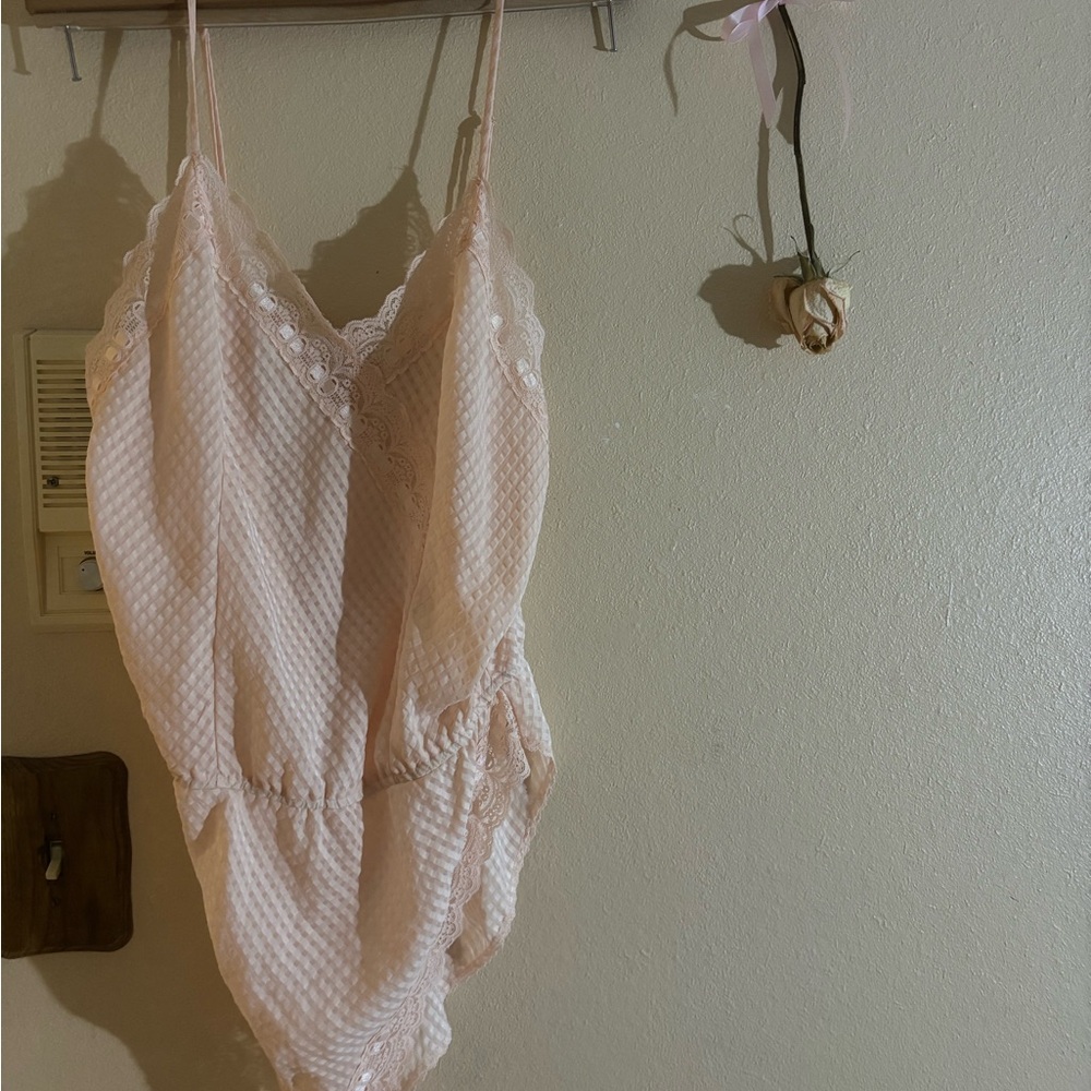 Peach lace bodysuit